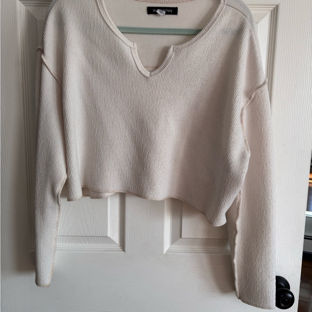 Cream Knit Cropped Sweater